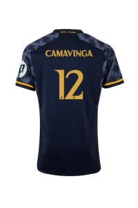 Real Madrid Eduardo Camavinga #12 Jalkapallovaatteet Vieraspaita 2023-24 Lyhythihainen